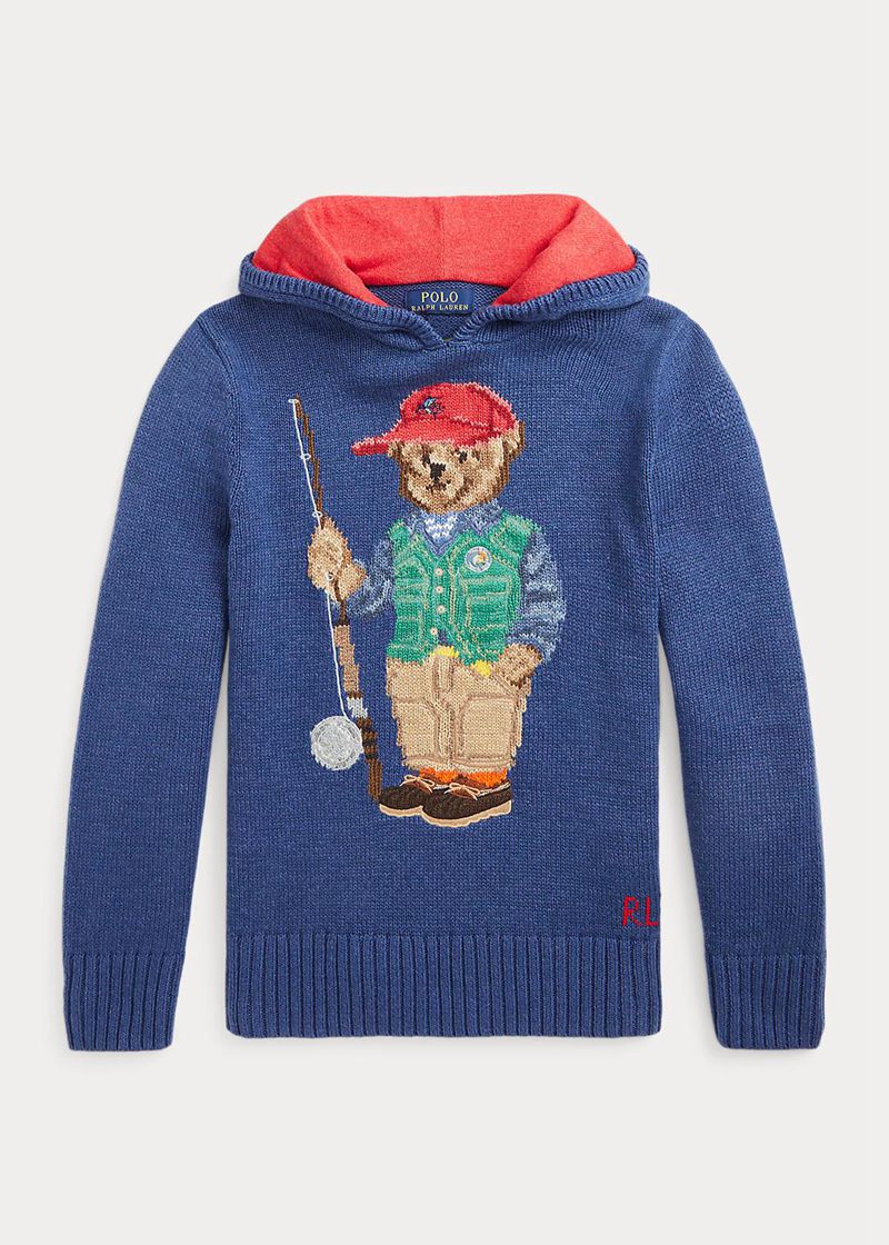 Sueter Ralph Lauren Niño 6-14 Años Polo Bear Cotton Sin Capucha Jumper Chile Azules YPBJF-9745